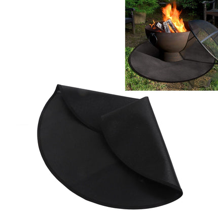 Grill Mat Fireproof High Temperature Resistance Washable Reusable Round BBQ Mat Black 24in / 60cm Dia