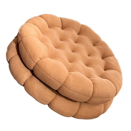 Cookie Cushion Cute Soft Breathable PP Cotton Filling Seating Cushion for Dormitory Bedroom Bedside 450g Apricot