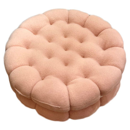Cookie Cushion Cute Soft Breathable PP Cotton Filling Seating Cushion for Dormitory Bedroom Bedside 450g Strawberry Pink