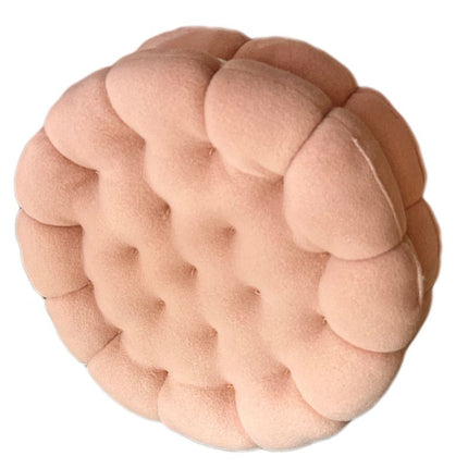 Cookie Cushion Cute Soft Breathable PP Cotton Filling Seating Cushion for Dormitory Bedroom Bedside 450g Strawberry Pink