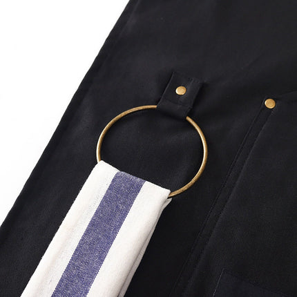 Barbecue Apron Adjustable Waterproof Work Tool Apron with Multiple Pockets Kitchen Apron