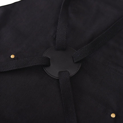 Barbecue Apron Adjustable Waterproof Work Tool Apron with Multiple Pockets Kitchen Apron