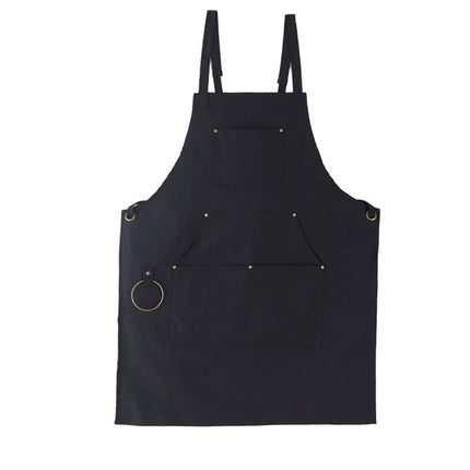 Barbecue Apron Adjustable Waterproof Work Tool Apron with Multiple Pockets Kitchen Apron