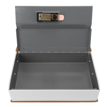 Diversion Book Safe Large Size Dictionary Style Stainless Steel Book Safe Combination Lock for Coins Card Documents Brown