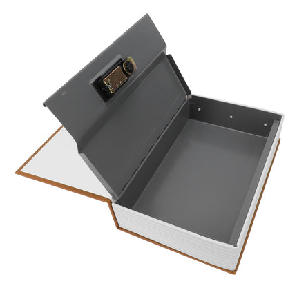 Diversion Book Safe Large Size Dictionary Style Stainless Steel Book Safe Combination Lock for Coins Card Documents Brown