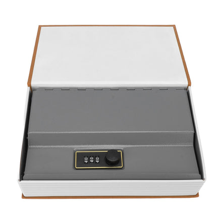 Diversion Book Safe Large Size Dictionary Style Stainless Steel Book Safe Combination Lock for Coins Card Documents Brown