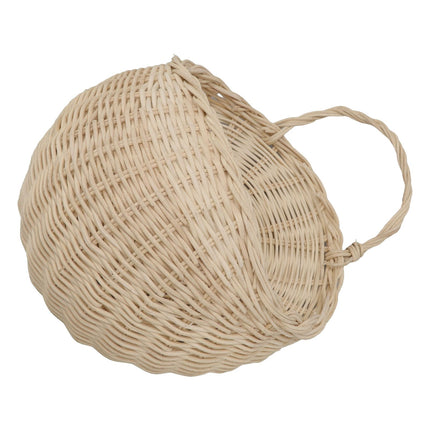 Wall Hanging Rattan Basket Multifunctional Wall Mounted Woven Storage Basket for Home Beige