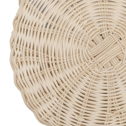 Wall Hanging Rattan Basket Multifunctional Wall Mounted Woven Storage Basket for Home Beige
