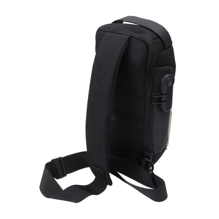 Shoulder Backpack Breathable Large Capacity Lockable Zipper Oxford Cloth Portable Sling Bag for Women Men Black