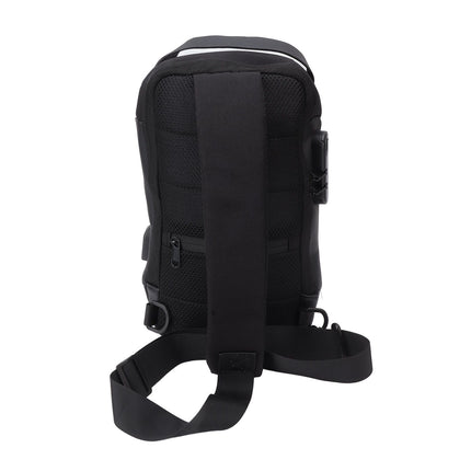 Shoulder Backpack Breathable Large Capacity Lockable Zipper Oxford Cloth Portable Sling Bag for Women Men Black