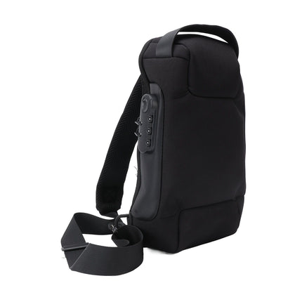 Shoulder Backpack Breathable Large Capacity Lockable Zipper Oxford Cloth Portable Sling Bag for Women Men Black