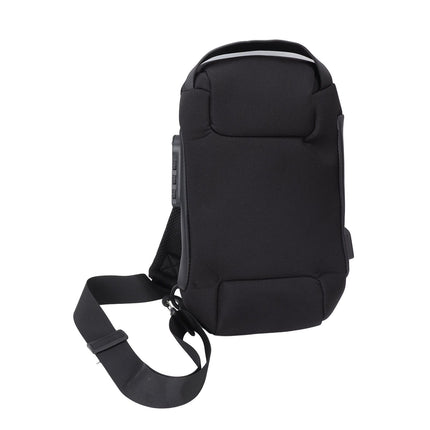 Shoulder Backpack Breathable Large Capacity Lockable Zipper Oxford Cloth Portable Sling Bag for Women Men Black