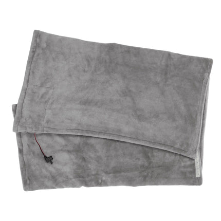 USB Electric Blanket Cozy Soft Portable Temperature Control Machine Washable Heated Shawl Throws for Car Home Travel Light Grey