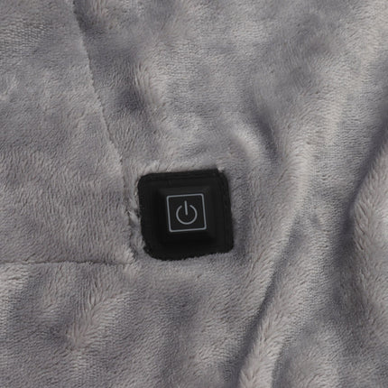 USB Electric Blanket Cozy Soft Portable Temperature Control Machine Washable Heated Shawl Throws for Car Home Travel Light Grey