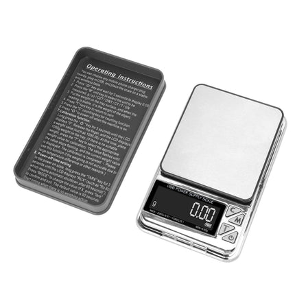 Home Digital Kitchen Scale 200g/0.01g‑1500g/0.1 High Accuracy USB Rechargeable Stainless Steel Jewelry Scale for Food