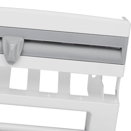 Cling Film Holder Wall Mount Multifunctional Cling Film Cutter with Screws for Kitchen Grey Blue