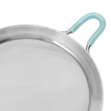 60 Mesh Fine Strainer Stainless Steel Handheld Flour Colander with Long Handle for Kitchen 14cm/5.5in