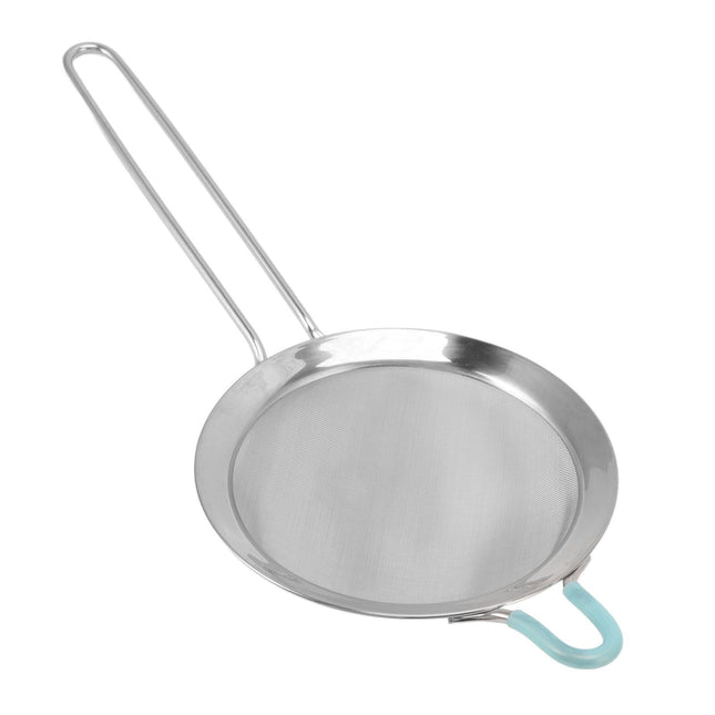 60 Mesh Fine Strainer Stainless Steel Handheld Flour Colander with Long Handle for Kitchen 20cm/7.9in