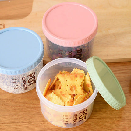 Storage Jars Plastic Material Stackable Transparent Body Large Capacity Rotatable Sealing Cover Airtight Jars with Lids Large Color Random