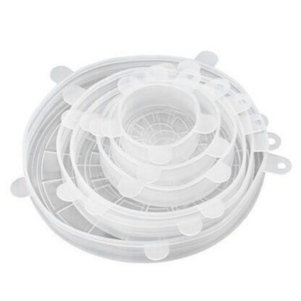 6 Pcs Silicone Stretch Lids High Temperature Resistance Round Reusable Silicone Lids for Refrigerator Microwave Oven Silicone Cover 6 Pcs
