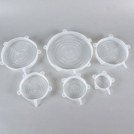 6 Pcs Silicone Stretch Lids High Temperature Resistance Round Reusable Silicone Lids for Refrigerator Microwave Oven Silicone Cover 6 Pcs