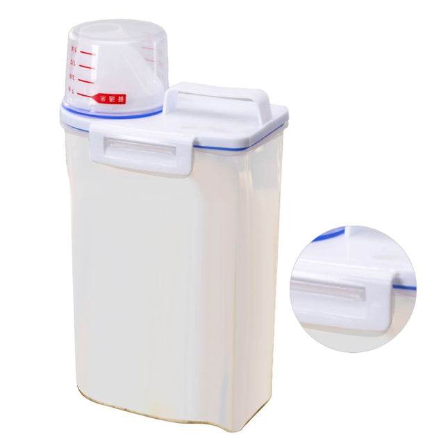 Rice Container Portable Compact 2kg Capacity Box Design Food Grade PP Plastic Airtight Food Storage – product detail