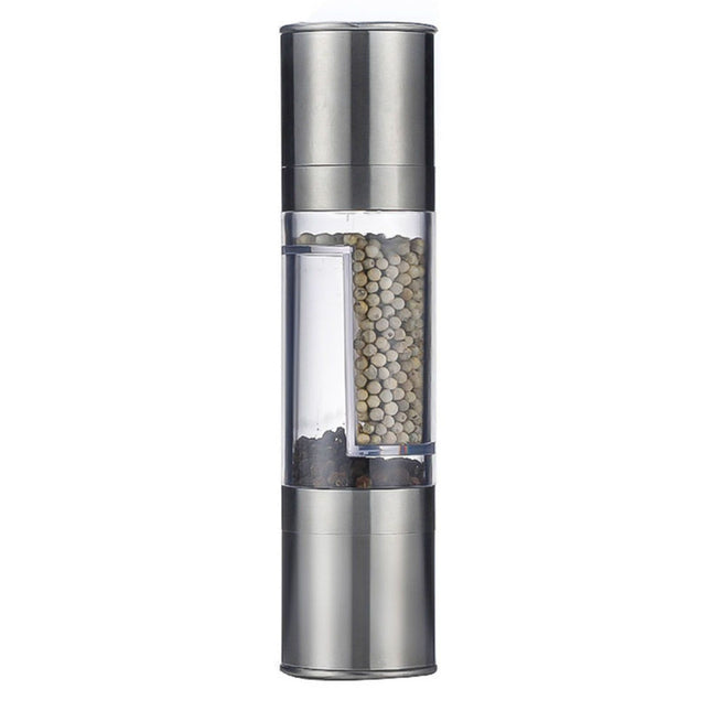 Salt and Pepper Grinder Stainless Steel Dual Head Adjustable Grind Size Manual Spice Grinder for Home