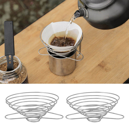 Foldable Coffee Filter Cup Stainless Steel Coffee Filter Holder Outdoor Camping Coffee Dripper Holder L 130x120x80mm/5.1x4.7x3.1in