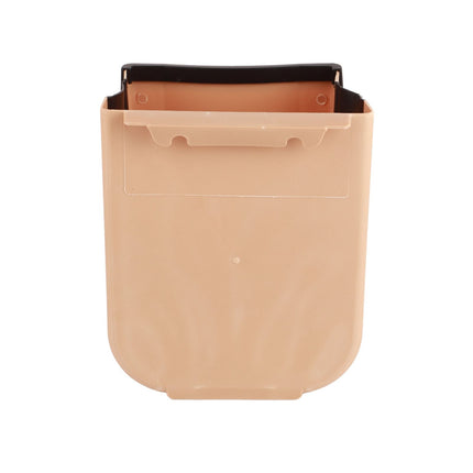 Collapsible Hanging Kitchen Waste Bin 9L Plastic Kitchen Folding Trash Can with Fixing Bracket for Bedroom Office Coffee