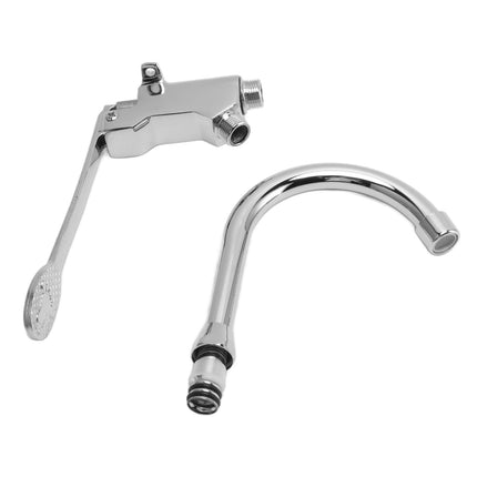 Foot Pedal Control Valve Faucet Stainless Steel Kitchen Sink Water Tap Vertical Basin Switch Faucet
