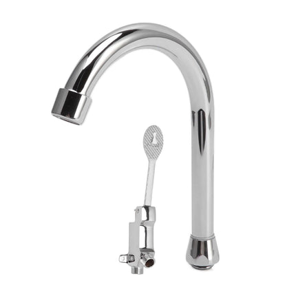 Foot Pedal Faucet Set Stainless Steel Hands Free Silver Touchless Floor Mount Foot Control Water Tap Kit