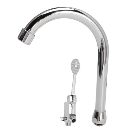 Foot Pedal Faucet Set Stainless Steel Hands Free Silver Touchless Floor Mount Foot Control Water Tap Kit