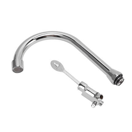 Foot Pedal Faucet Set Stainless Steel Hands Free Silver Touchless Floor Mount Foot Control Water Tap Kit