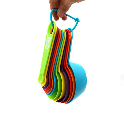 12Pcs Colorful Measure Cups and Spoons Set Safe Healthy Easy Storage DIY Stackable Nesting Kitchen Measuring Tools Random Color 12 Pieces