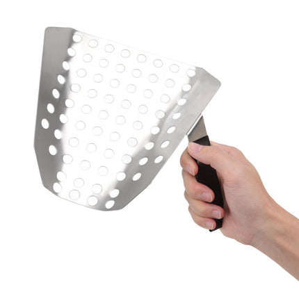 Popcorn Scoop Ergonomic Single Handle Stainless Steel Fries Scooper with Holes for Movie Theater Shop