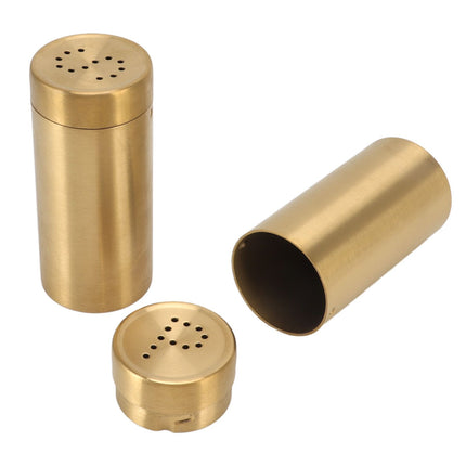 2Pcs Gold Spice Jar Stainless Steel Rustproof Screw Open Top Seasoning Shaker Bottle for Salt Sugar Pepper Paprika