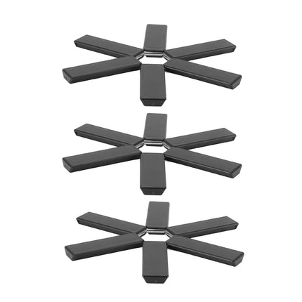 6PCS Hot Pot Heat Insulation Pad Foldable ABS Hollow Design Hot Dishes Holder for Kitchen Home