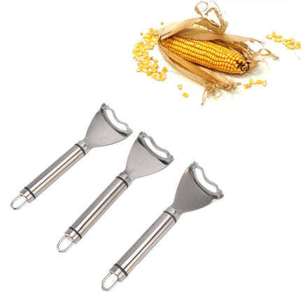 3pcs Stainless Steel Corn Cutter Peeler Safe Quick Clean Comfortable Grip Corn Thresher Planer Cutter for Kitchen