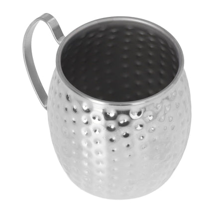 Moscow Mule Mug Exquisite 304 Stainless Steel 500ml Large Capacity Cocktail Mug for Bars Hotels Restaurants Silver