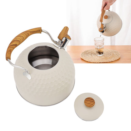 Whistling Kettle 2.5L Stainless Steel Efficient Uniform Heating Stovetop Whistling Tea Pot with Heat Insulation Handle