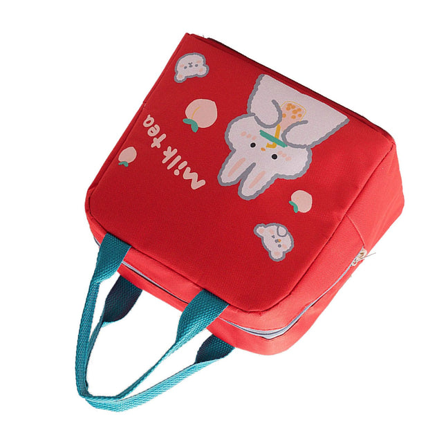 Lunch Bag Cartoon Style Zipper Widened Handle Oxford Cloth Aluminum Film Portable Lunchbox Bag for Student – product detail