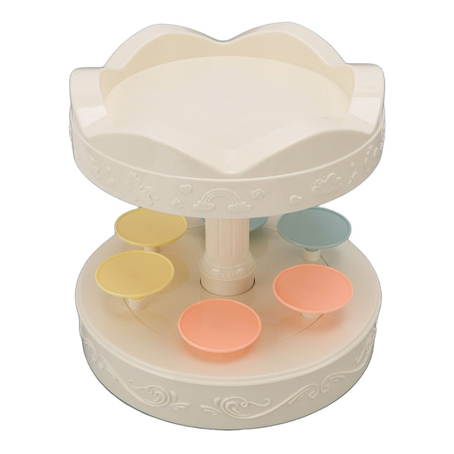 6 Trays 2 Tier Automatic Rotating Dessert Cupcake Display Table Swing Tray with Music for Wedding Birthday