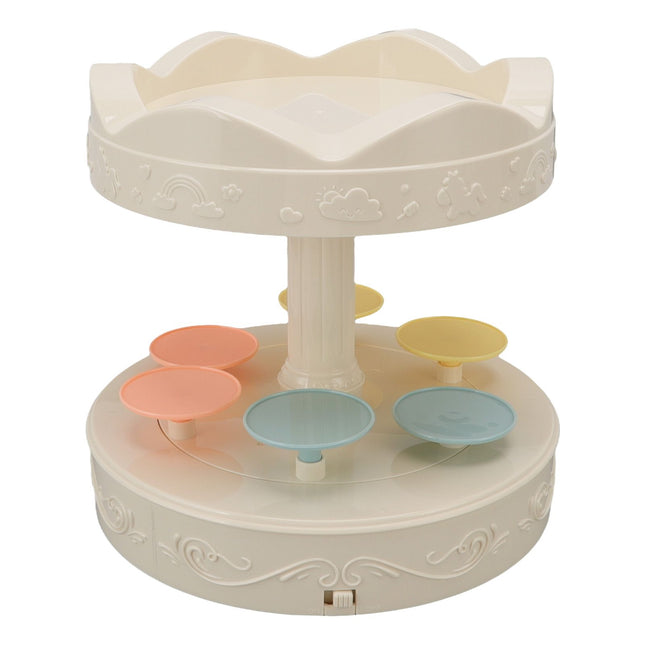6 Trays 2 Tier Automatic Rotating Dessert Cupcake Display Table Swing Tray with Music for Wedding Birthday – product detail