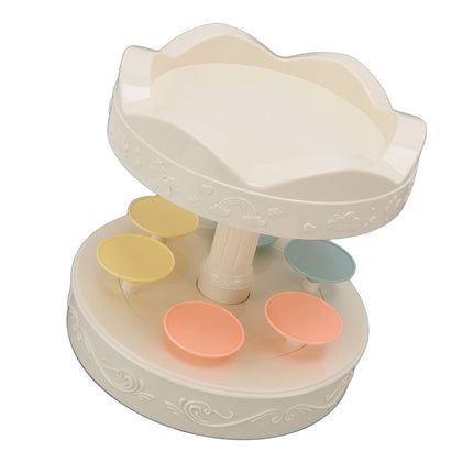 6 Trays 2 Tier Automatic Rotating Dessert Cupcake Display Table Swing Tray with Music for Wedding Birthday Party Supplies Gift