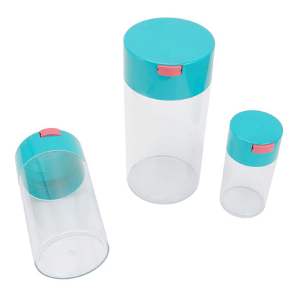 Airtight Jar Set Transparent 2100ml 1100ml 400ml Plastic Vacuum Storage Cans for Dried Fruit Coffee Bean Tea