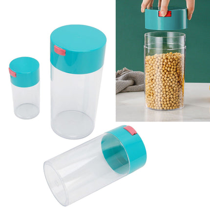 Airtight Jar Set Transparent 2100ml 1100ml 400ml Plastic Vacuum Storage Cans for Dried Fruit Coffee Bean Tea