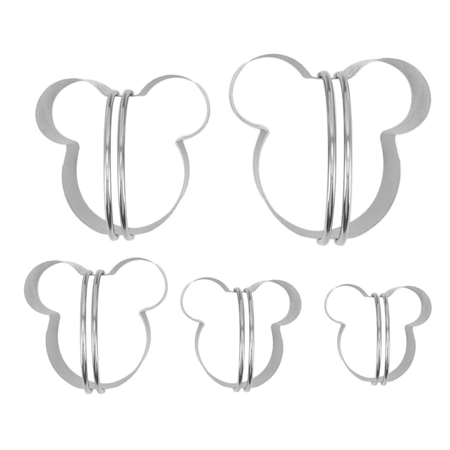 5Pcs Stainless Steel Biscuit Cutter Set Removable Easy Release Professional Cookie Cutter Set with Handle