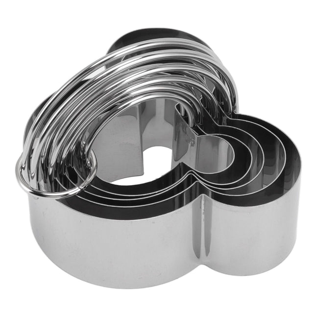 5Pcs Stainless Steel Biscuit Cutter Set Removable Easy Release Professional Cookie Cutter Set with Handle – product detail