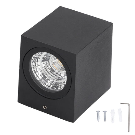 5W Outdoor LED Wall Lamp Light Aluminum Waterproof 85‑265V for Hallway Patio Porch Exterior Light Fixtures 8x7.5x6.5cm Warm Light