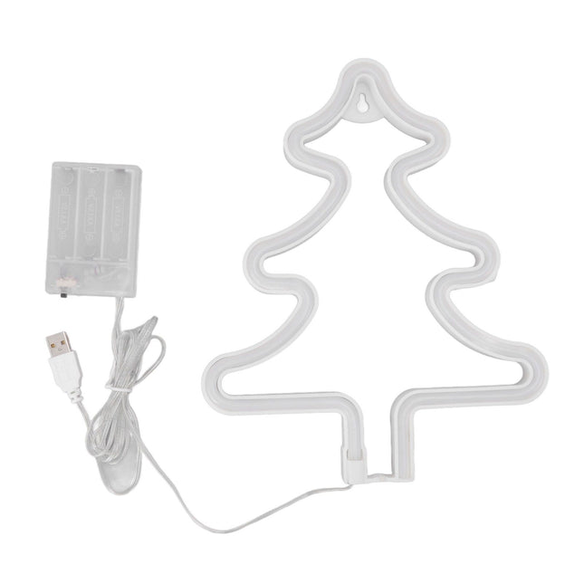 Christmas Neon Sign Christmas Tree Shape Neon Light USB Decorative Night Light for Desk Wall Display – product detail